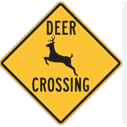 Deer Crossing Sign